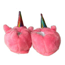 Pantufa Unicórnio Rosa Chifre de cor Sortida Quentinha e Confortável Unissex feminina e masculina infantil/adulto