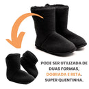Pantufa Bota Polar Preta Ante Derrapante Super Quentinha e Resistente