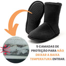 Pantufa Bota Polar Preta Ante Derrapante Super Quentinha e Resistente