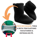 Pantufa Bota Polar Preta Ante Derrapante Super Quentinha e Resistente