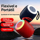 Caixa de Som Portátil Bluetooth com LED / Rádio FM, conexão USB e SD /