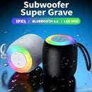 Caixa de Som Portátil Bluetooth com LED / Rádio FM, conexão USB e SD /