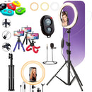 Kit Youtuber Com Tripe 2.10m Iluminador Ring Light Celular Ring Light Microfone Lapela