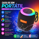Caixa de Som Portátil Bluetooth com LED / Rádio FM, conexão USB e SD /