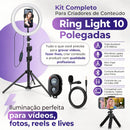 Kit Youtuber Com Tripe 2.10m Iluminador Ring Light Celular Ring Light Microfone Lapela