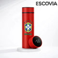 Garrafa Térmica Aço Inoxidavel Copa do Mundo Time Brasil com Medidor De Temperatura Digital 500ml