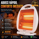 Aquecedor Doméstico Elétrico Agrantt Quartzo 400/800w Quarto Sala Cozinha Escritório Portátil