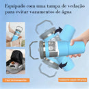 Garrafa Térmica Inox 900ml com Alça Flip Tumbl e Canudo Portátil P/ Academia Trabalho Caminhada