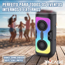 Caixa de som Bluetooth 5.4 Portátil Longa Duração Com Led RGB Portátil FM USB TWS 50W Para Praia, Festa ou Viagem