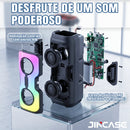 Caixa de som Bluetooth 5.4 Portátil Longa Duração Com Led RGB Portátil FM USB TWS 50W Para Praia, Festa ou Viagem