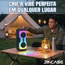 Caixa de som Bluetooth 5.4 Portátil Longa Duração Com Led RGB Portátil FM USB TWS 50W Para Praia, Festa ou Viagem