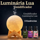 Umidificador de Ar e Luminária + Essências Aromatizantes 3em1 Difusor De Ar Lua 900ML e Luminária